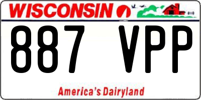 WI license plate 887VPP