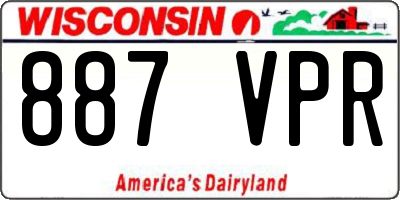 WI license plate 887VPR