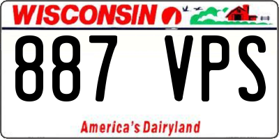 WI license plate 887VPS