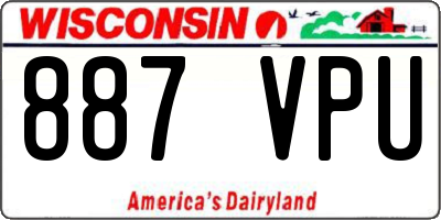 WI license plate 887VPU