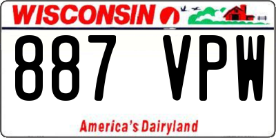 WI license plate 887VPW