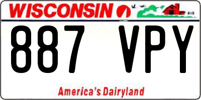 WI license plate 887VPY