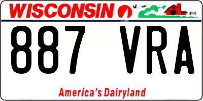 WI license plate 887VRA