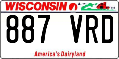 WI license plate 887VRD