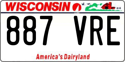 WI license plate 887VRE