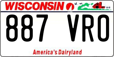 WI license plate 887VRO