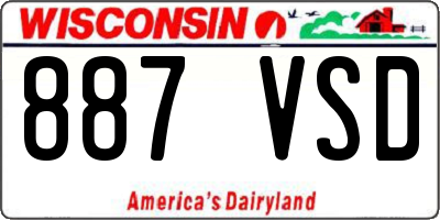 WI license plate 887VSD