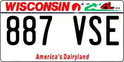 WI license plate 887VSE