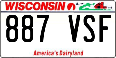 WI license plate 887VSF