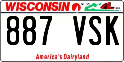 WI license plate 887VSK