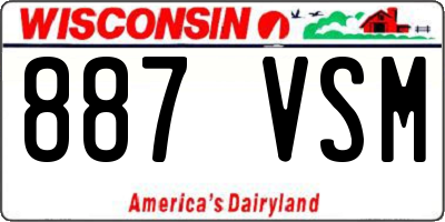 WI license plate 887VSM