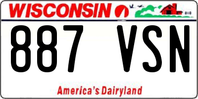 WI license plate 887VSN