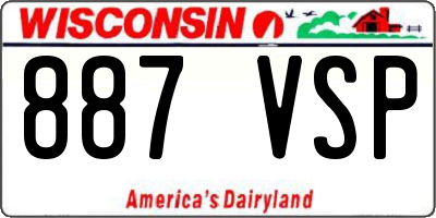 WI license plate 887VSP