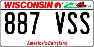 WI license plate 887VSS