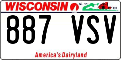 WI license plate 887VSV