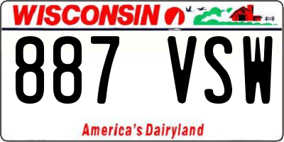 WI license plate 887VSW