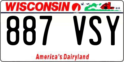 WI license plate 887VSY