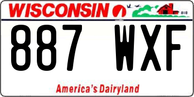 WI license plate 887WXF