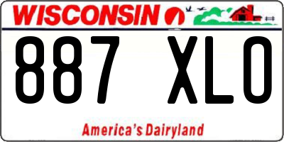 WI license plate 887XLO
