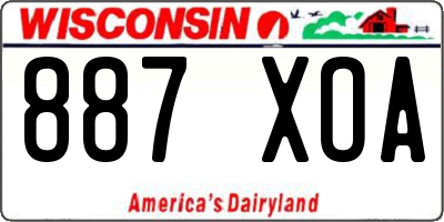 WI license plate 887XOA