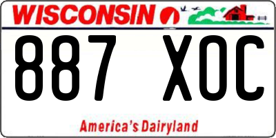 WI license plate 887XOC