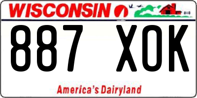 WI license plate 887XOK