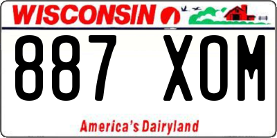 WI license plate 887XOM