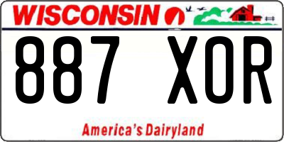 WI license plate 887XOR