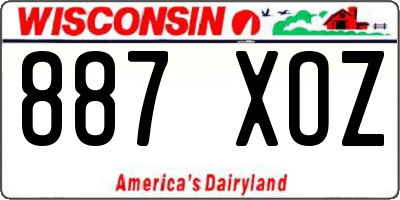 WI license plate 887XOZ