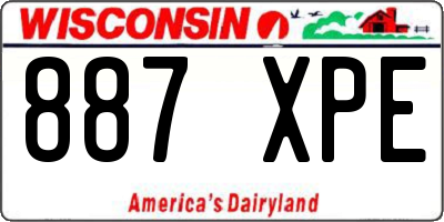 WI license plate 887XPE
