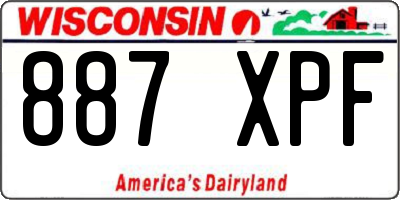 WI license plate 887XPF