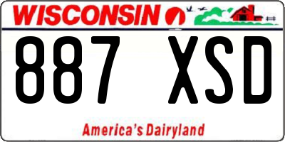 WI license plate 887XSD
