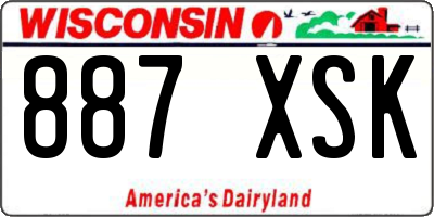 WI license plate 887XSK