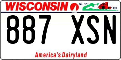 WI license plate 887XSN