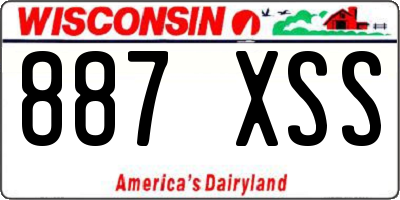 WI license plate 887XSS