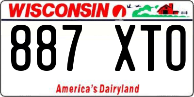 WI license plate 887XTO