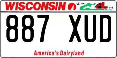 WI license plate 887XUD