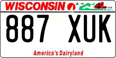 WI license plate 887XUK