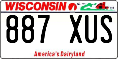 WI license plate 887XUS