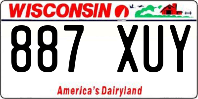 WI license plate 887XUY