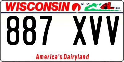 WI license plate 887XVV
