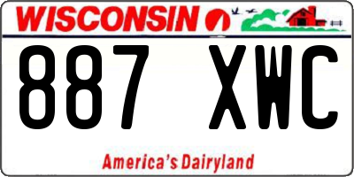 WI license plate 887XWC