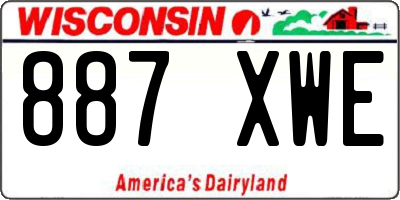 WI license plate 887XWE