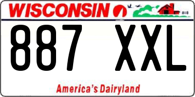 WI license plate 887XXL