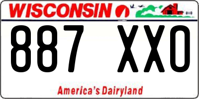 WI license plate 887XXO