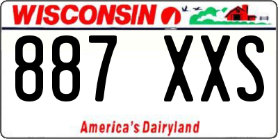WI license plate 887XXS