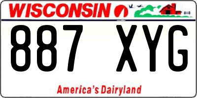 WI license plate 887XYG