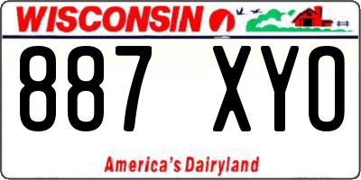 WI license plate 887XYO