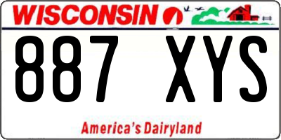 WI license plate 887XYS