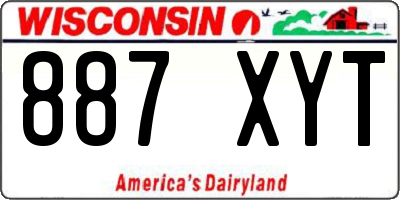 WI license plate 887XYT